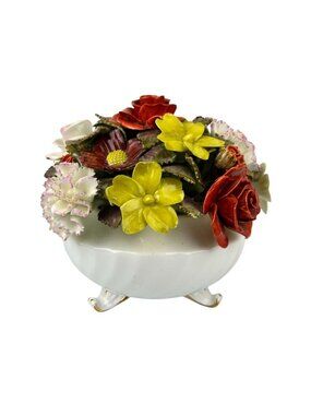 Royal Adderley Porcelain Ceramic Floral Bouquet Fall Made in England Rose VTG